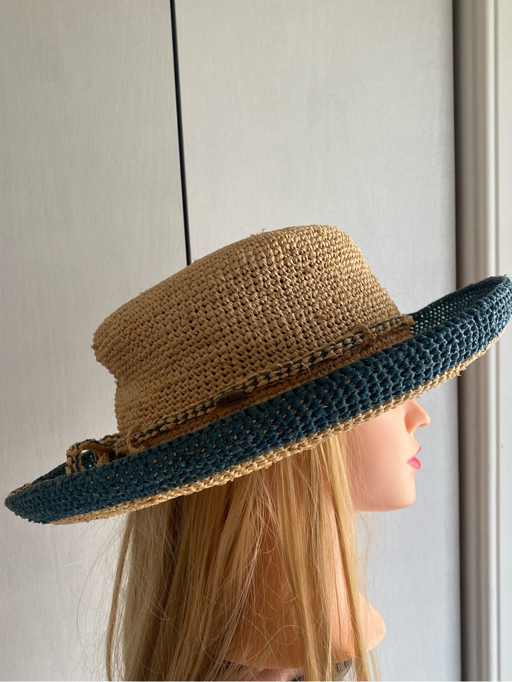 Callanan Women's Crocheted Raffia Hat with Drawstring Resort Cruise Summer